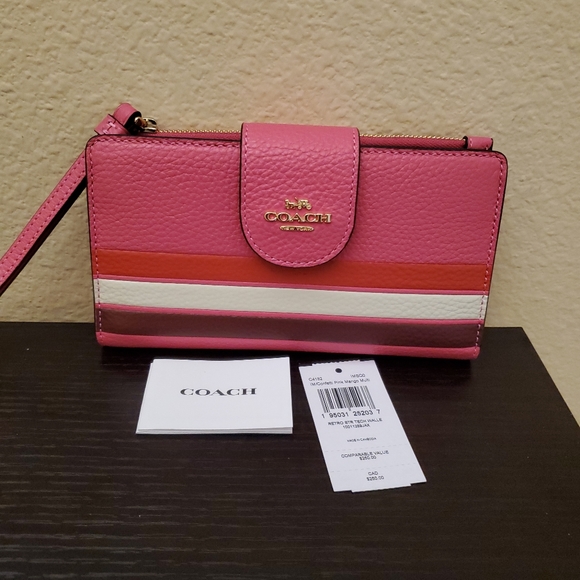 Coach Phone Tech Wallet Retro Stripe - Picture 2 of 10
